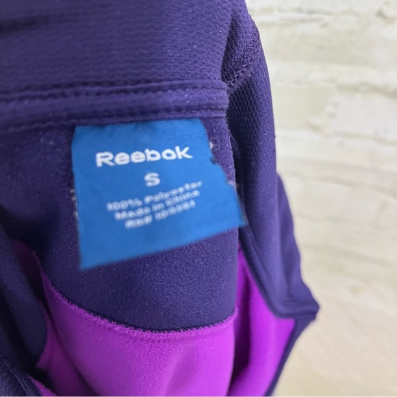 Reebok Purple Color Block Zipper Hooded Fleece Jacket - Picture 13 of 14